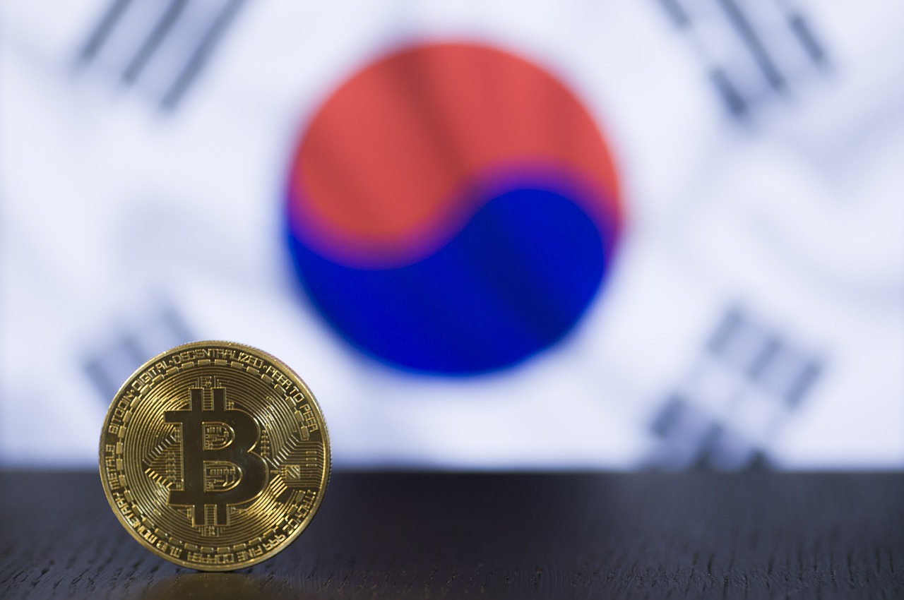 south korea flag and bitcoin